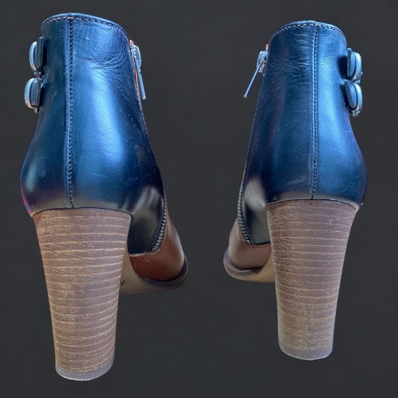 Madewell Reid Two-Tone Leather Ankle Boots in Black & Chestnut size 7.5 - Picture 4 of 13